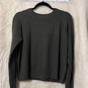 Gray Knitted Long-Sleeve Sweater